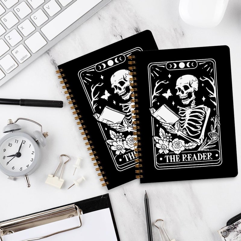 CQM 2 Packs the Reader Goth Tarot Spiral Notebook Gothic Tarot Cards Notebook Journal Gifts for Women Teacher Friend Teens College Ruled Journals for Writing Journaling Notebooks Office Classroom Supplies - Image 4